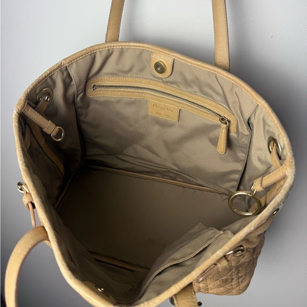 Dior Tan Quilted Tote Bag - Picture 6 of 10